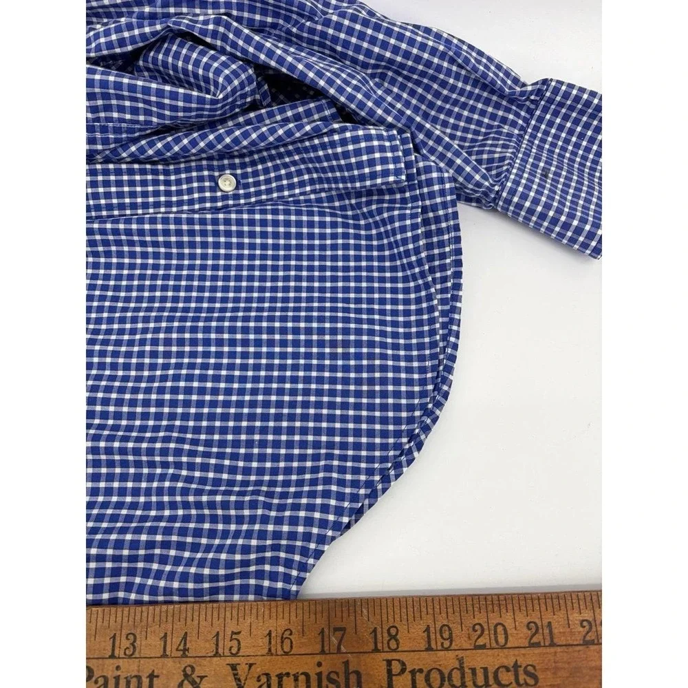 Banana Republic, Classic Fit, Blue Plaid, Long Sleeve, Button Up Dress Shirt, L